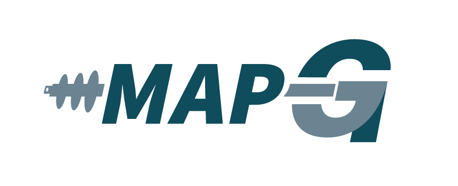 Exploração tipográfica e dinamismo visual da marca MAPG